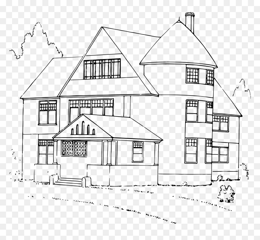 House Clipart Black And White Png, Transparent Png - house roof png