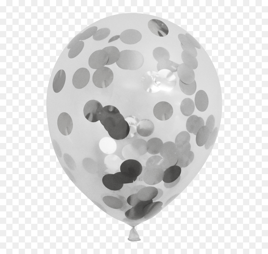Silver Confetti Balloon, HD Png Download - white confetti png