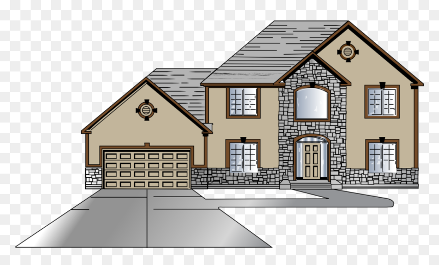 2 Story House Clipart, HD Png Download - house roof png
