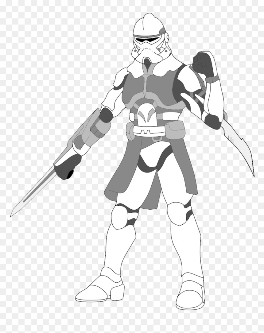 1024 X 1205 - Drawing Of Clone Wars, HD Png Download - clone trooper png
