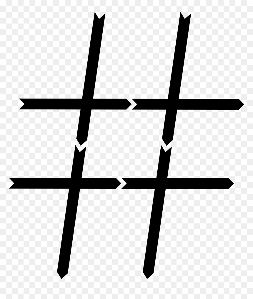 Stylized Arrows Hashtag Large - Hashtag .png, Transparent Png - hashtag png