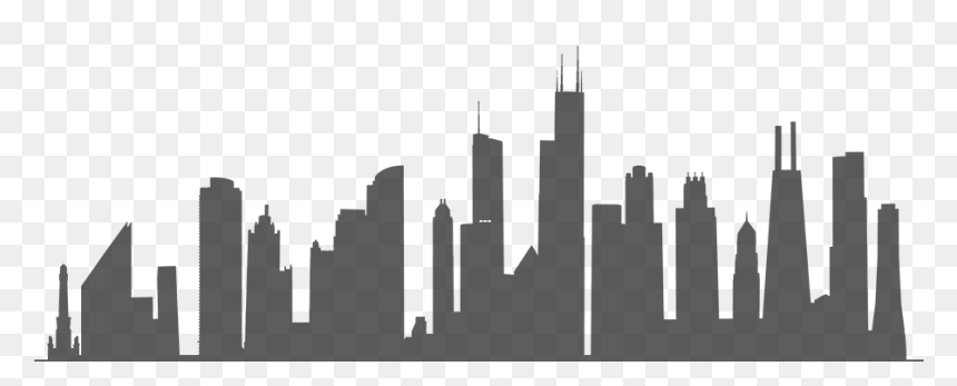 Chicago Skyline Silhouette Royalty-free - Nba All Star 2020 Chicago Court, HD Png Download - chicago png