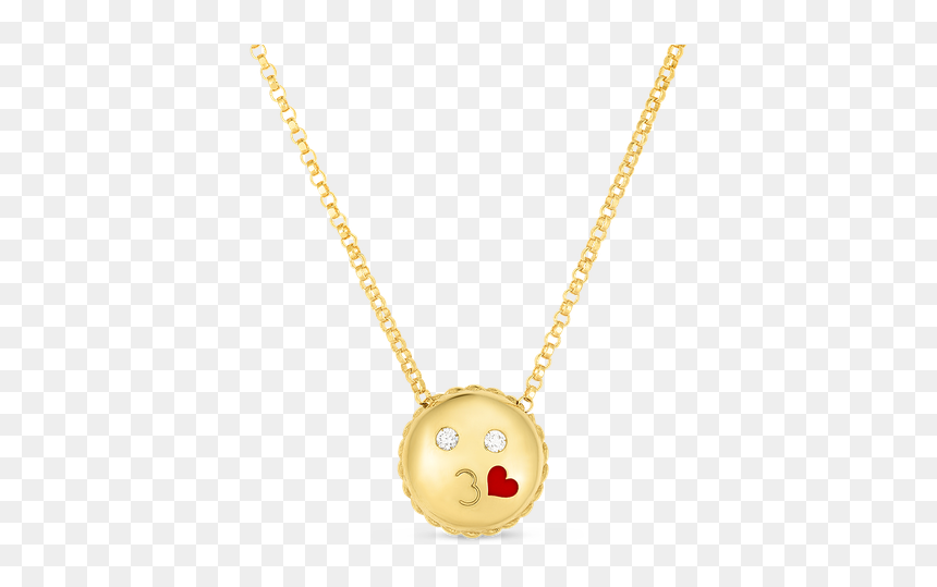 Roberto Coin Kiss Emoji Pendant With Diamonds - Locket, HD Png Download - diamond emoji png