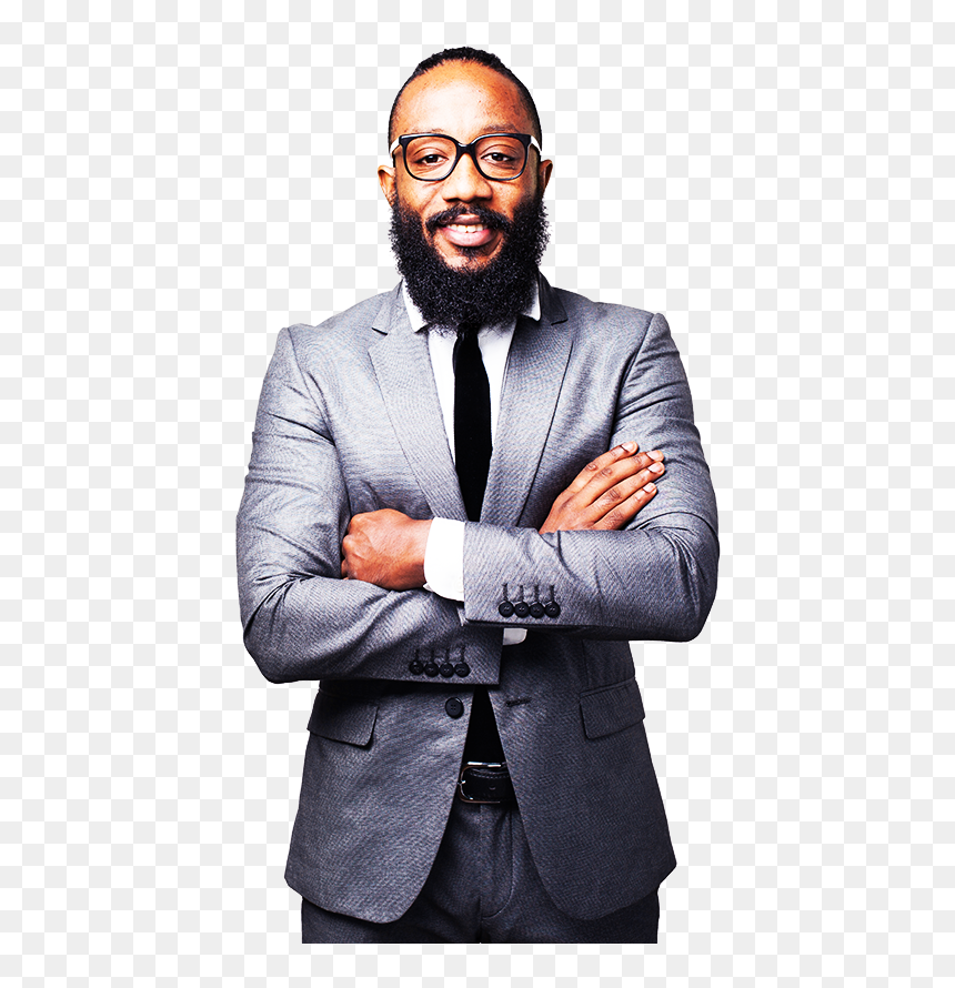 Man In Business Suit Man In Business Suit - Beard, HD Png Download - black man png