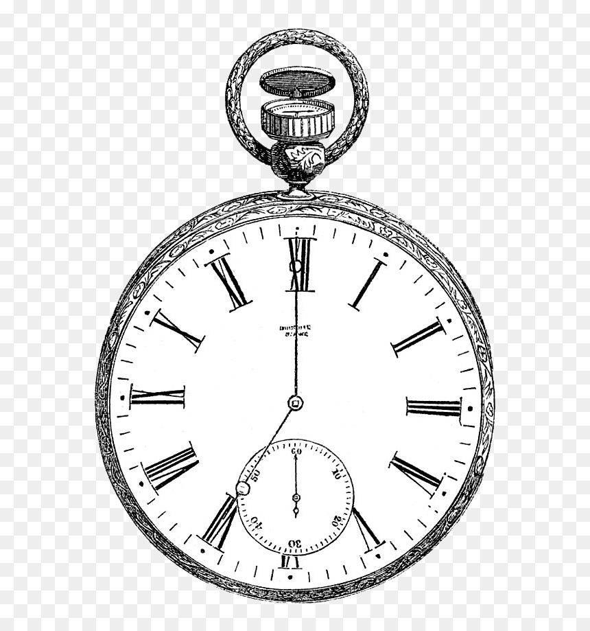 Black & White Images - Pocket Watch Clip Art, HD Png Download - pocket watch png