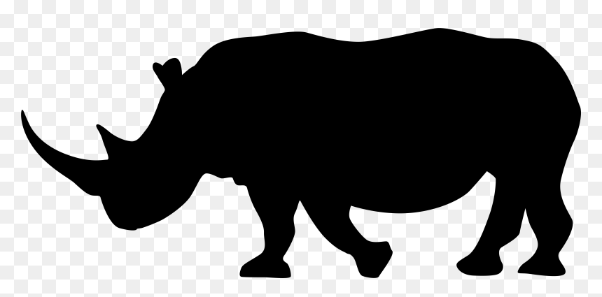 Rhinoceros Silhouette Clip Art - Rhinoceros Silhouette Png, Transparent Png - rhino png