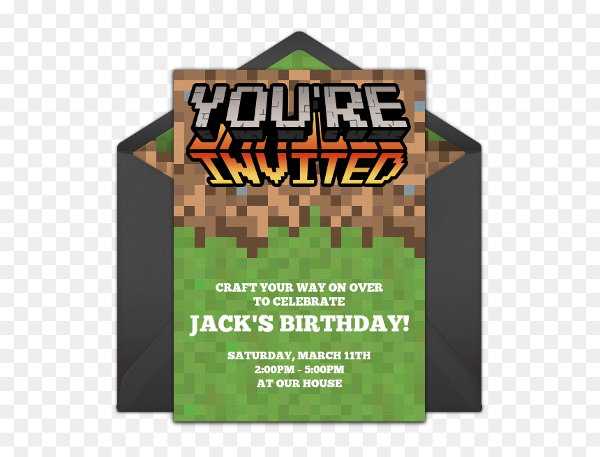 Pixel Gun Birthday Invitation, HD Png Download - you're invited png