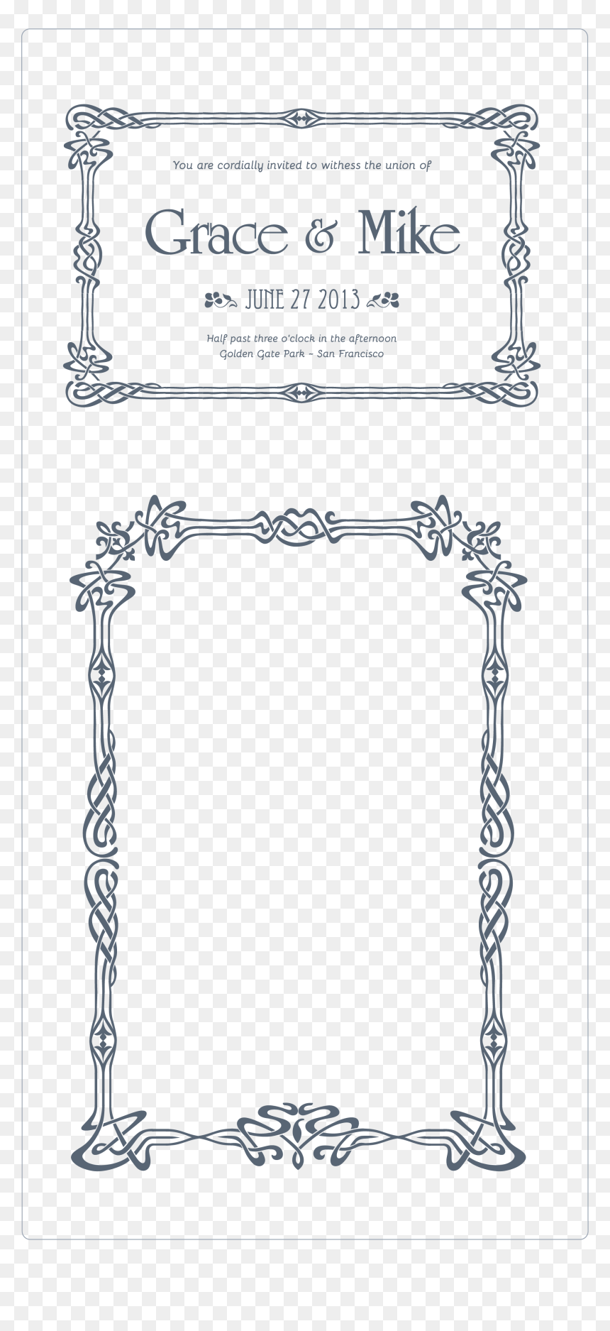 Create Elegant "art Nouveau - Art Nouveau Border Png, Transparent Png - elegant border png
