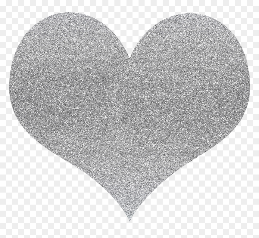 Glitter Clipart Silver Glitter - Heart, HD Png Download - silver glitter png