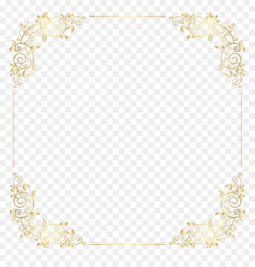 Square Gold Golden Frame Border Squareframe Decoration - Art Deco Frames Png, Transparent Png - golden frame png