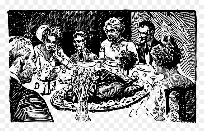 Thanksgiving Dinner Family Clip Arts, HD Png Download - dinner png