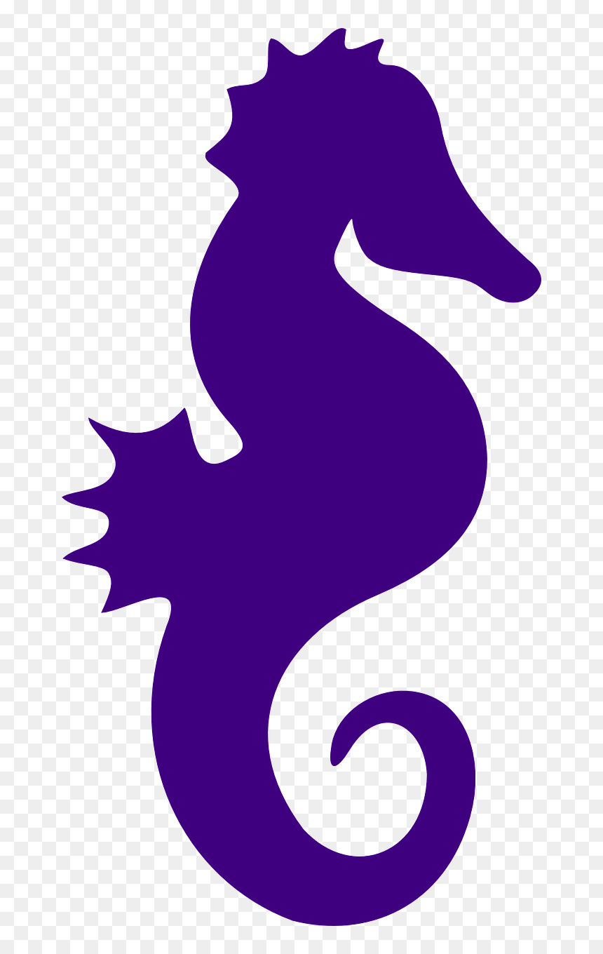 Simple Seahorse Silhouette, HD Png Download - seahorse png