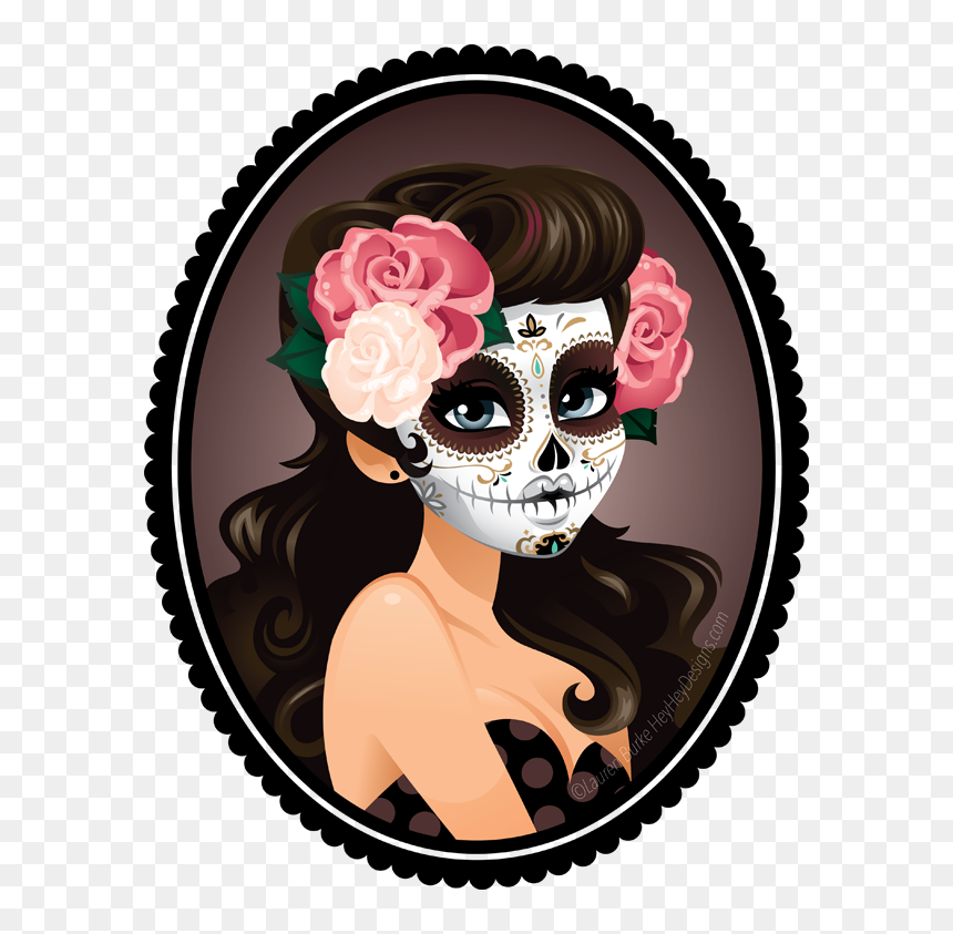 Png Image Day - Sugar Skull Girl Cartoon, Transparent Png - sugar skull png