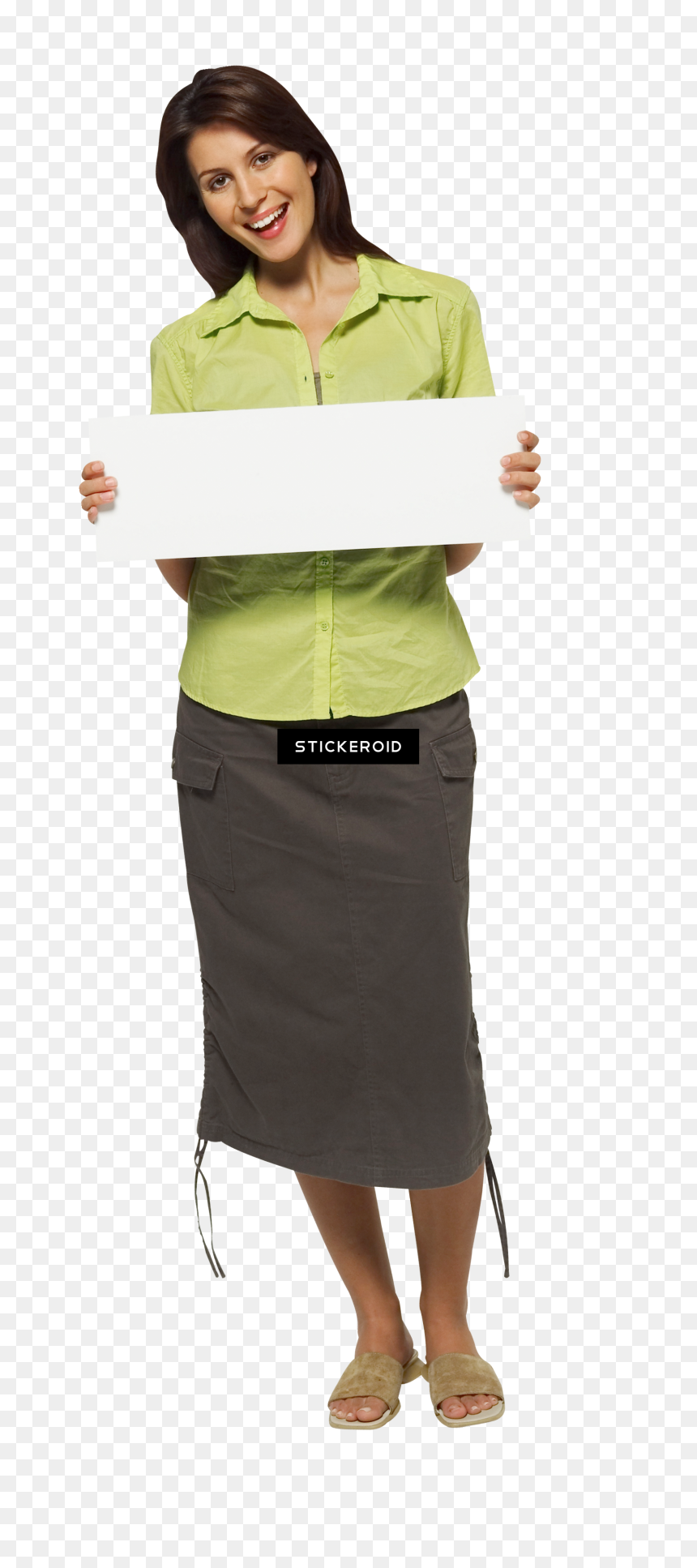 Business Woman Standing Png - Девушка Png Держит Табличку, Transparent Png - woman standing png
