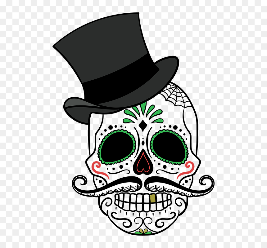 Day Of The Dead,skull,sugar - Happy Day Of The Dead Skull, HD Png Download - sugar skull png