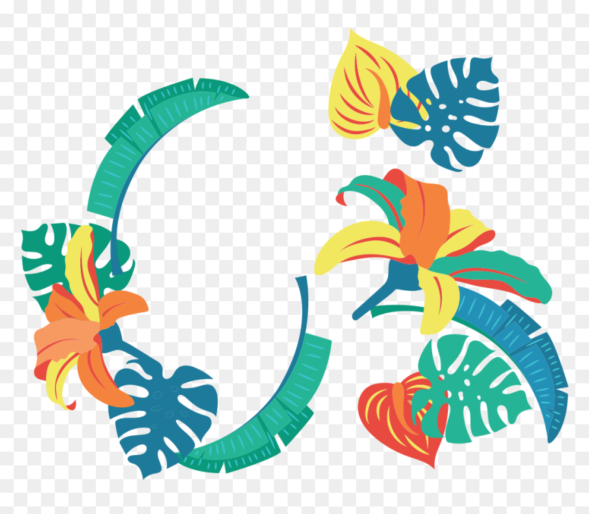 Tropics Leaf Graphic Design Clip Art - Tropical Graphic Design, HD Png Download - tropical leaf png