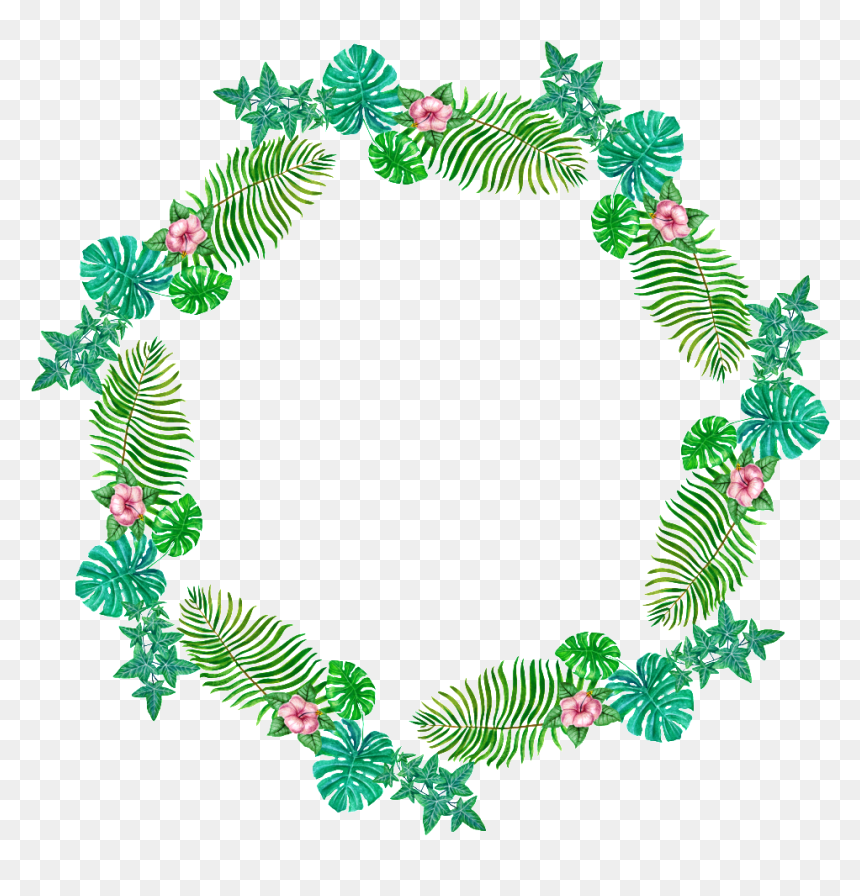 This Graphics Is Tropical Leaf Ring Png Transparent - Leaf Ring Transparent, Png Download - tropical leaf png