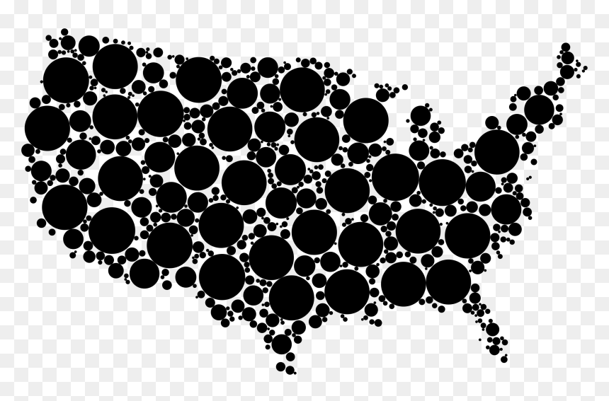 United States Map Circles Clip Arts - Clip Art, HD Png Download - circles png