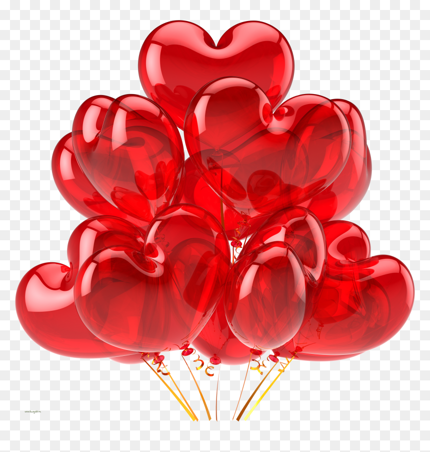 Heart Shaped Balloons Png, Transparent Png - red balloon png