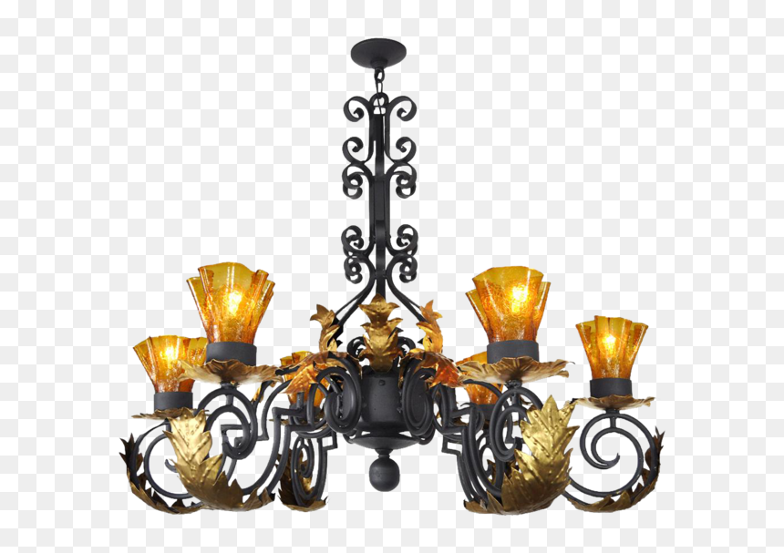 Golden Candle Chandelier Png, Transparent Png - chandelier png