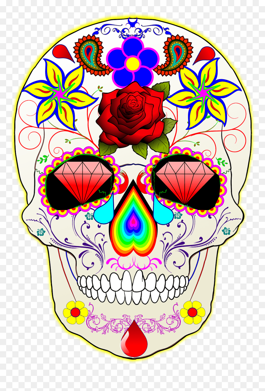 Sugar Skull Transparent Background, HD Png Download - sugar skull png