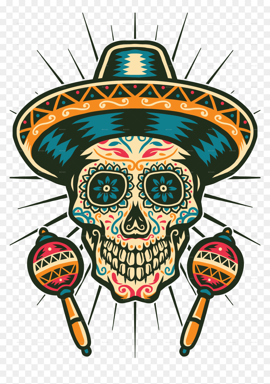 Mexican Sugar Skull, HD Png Download - sugar skull png
