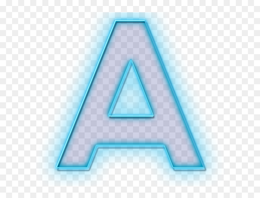 Blue Neon Letter A - Triangle, HD Png Download - a+ png