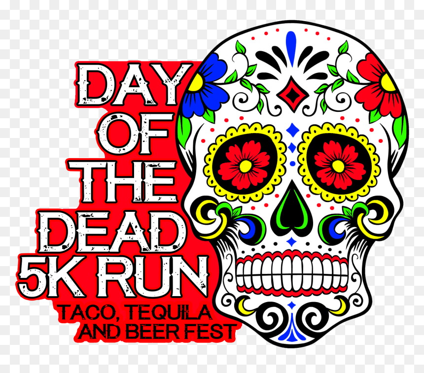 Day Of The Dead 5k - Hand Embroidery Patterns Sugar Skull, HD Png Download - sugar skull png