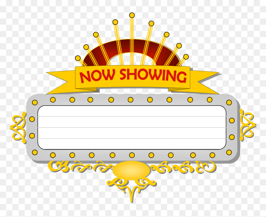 Hollywood Clipart Marquee - Now Showing Movie Clipart, HD Png Download - hollywood sign png