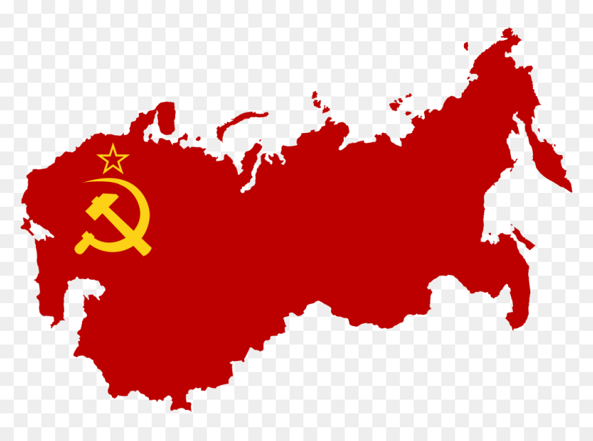 The System Of Communist Government Developed Over A - Soviet Union Flag Map, HD Png Download - communist symbol png