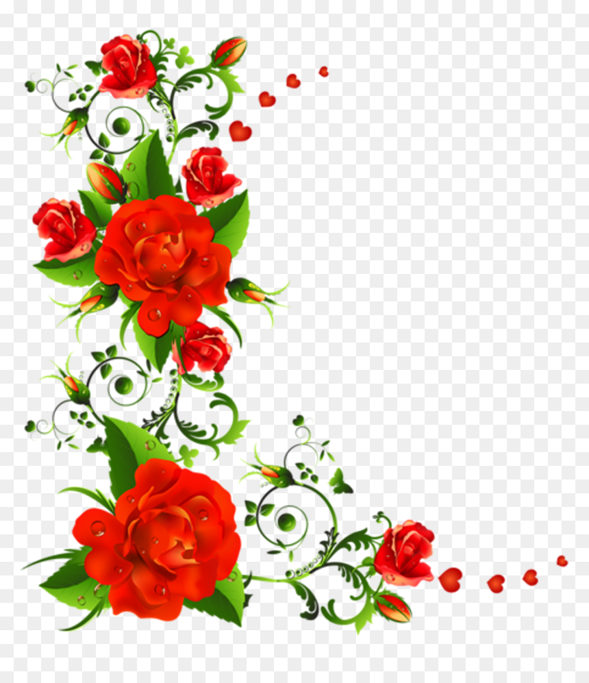 Marcos De Rosas Png - Border Rose Flower Png, Transparent Png - rosas png