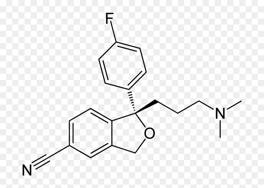 Escitalopram Skeletal Formula, HD Png Download - a+ png