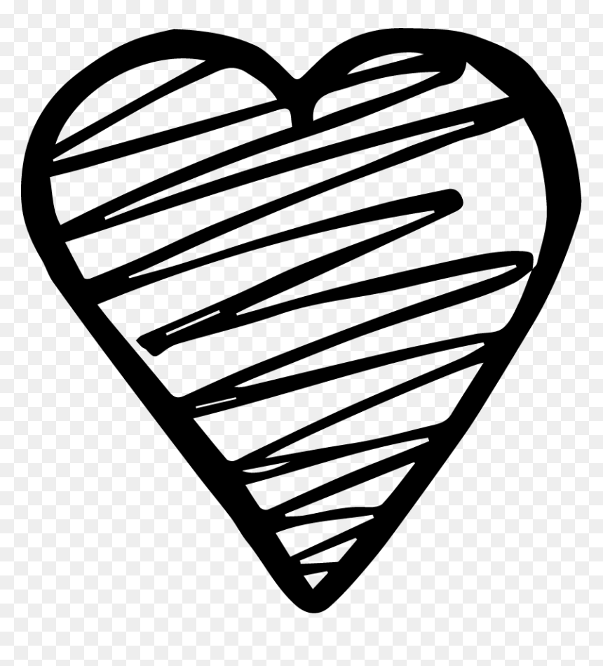 Line Art, HD Png Download - hand drawn heart png