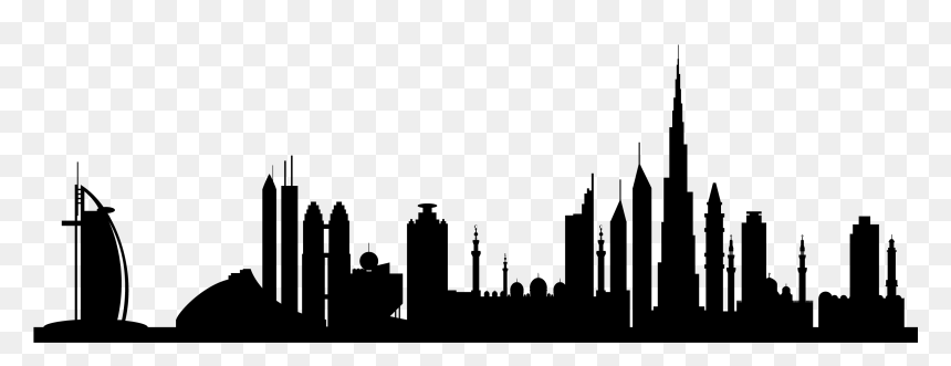 Burj Khalifa Skyline Silhouette Royalty - World Para Athletics Championships 2019, HD Png Download - cityscape png