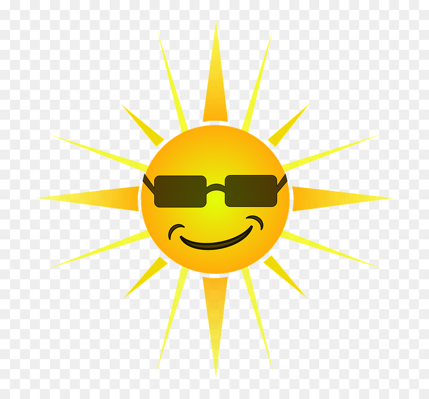 Sun, Summertime, Summer, Face, Happy, Smile, Sunglasses - Cool Sun, HD Png Download - cartoon sun png