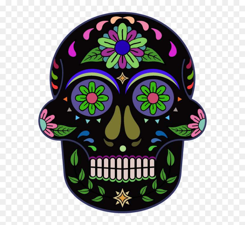 Day Of The Dead Skull Transparent, HD Png Download - sugar skull png
