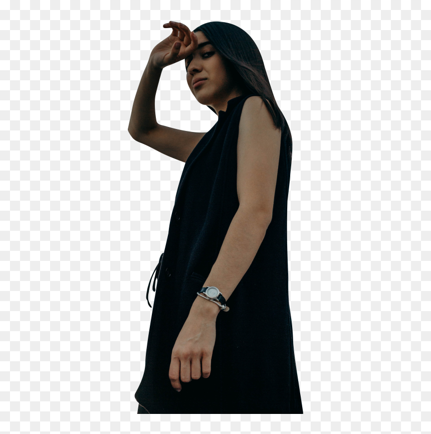Girl Standing Outdoors - Photo Shoot, HD Png Download - woman standing png