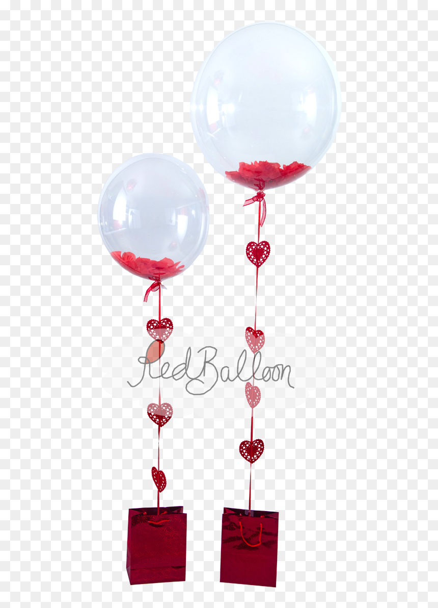 Flutter Petals Valentines Red Balloon Cork - Globos Transparentes San Valentin, HD Png Download - red balloon png