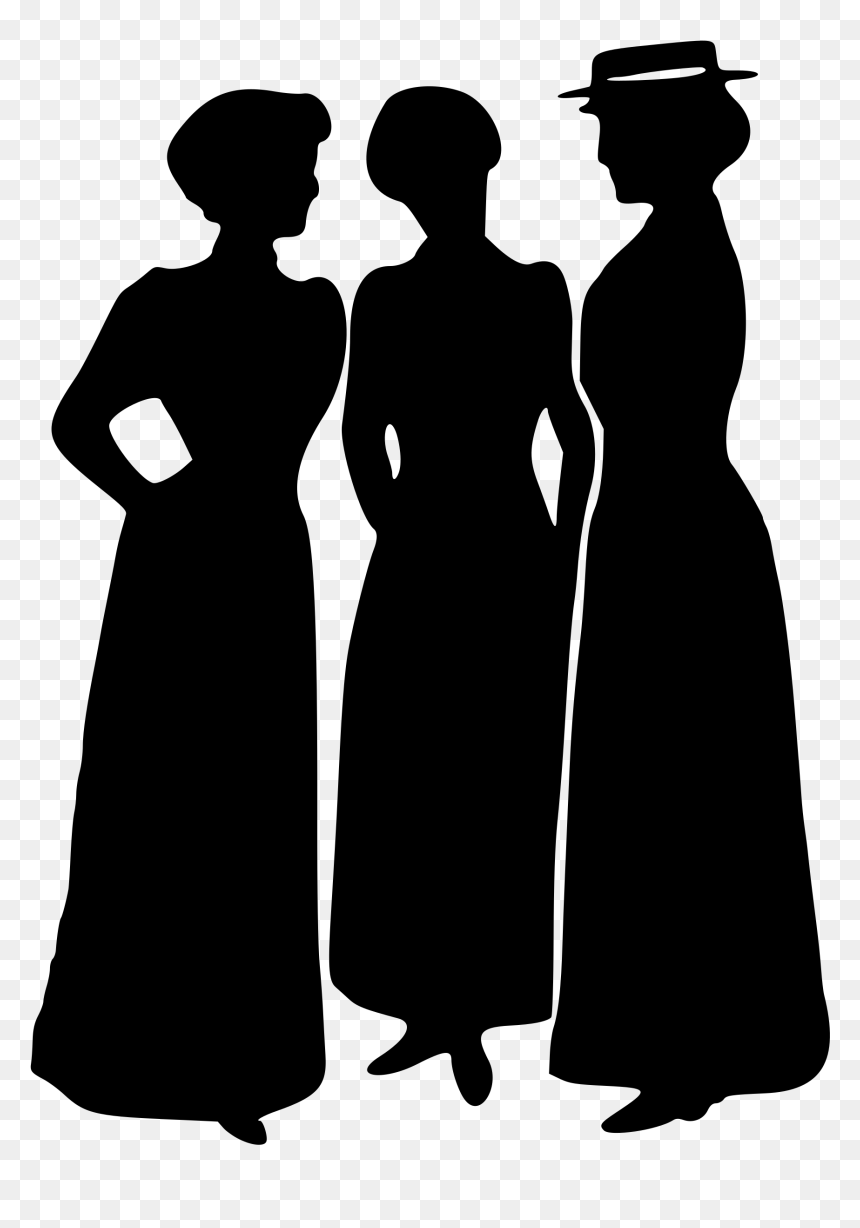 Chat Chatting Clique Ladies Png Image - Woman Victorian Silhouette, Transparent Png - woman standing png