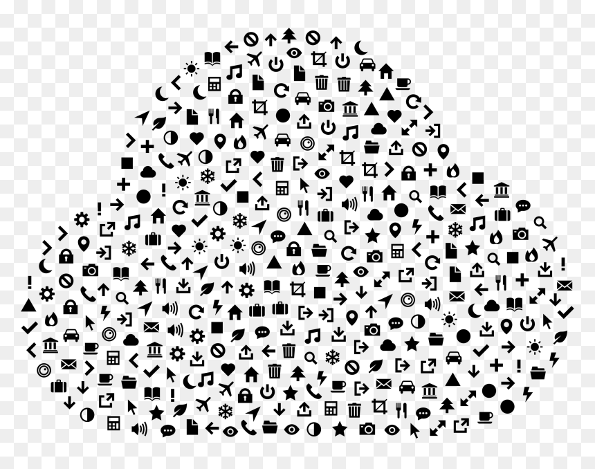 Cloud Icons Clip Arts - Black And White Speckle, HD Png Download - cloud icon png