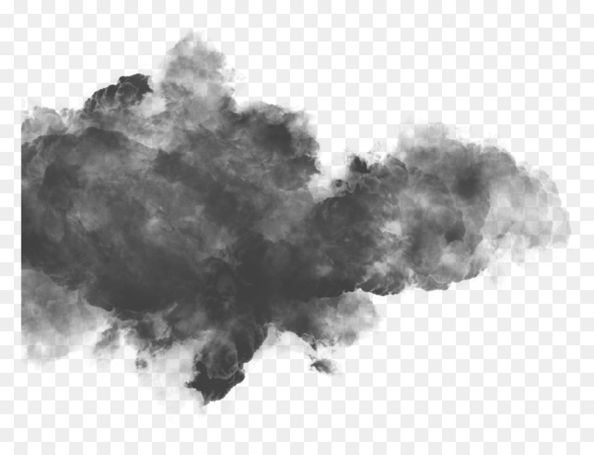 Cloud Left Black - Monochrome, HD Png Download - smoke cloud png