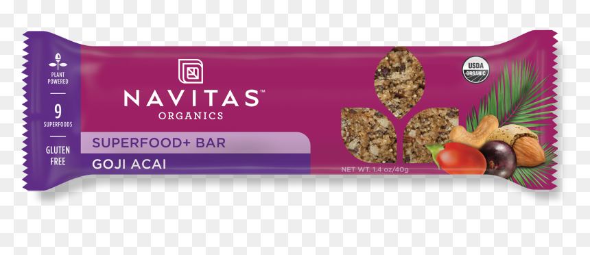 Superfood Goji Acai Bar - Navitas Superfood Bar Goji Acai, HD Png Download - cereal png