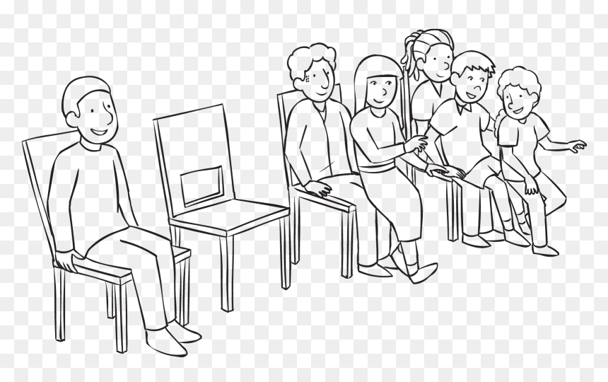 Transparent Person Sitting In Chair Png - Sitting Drawing On Chair, Png Download - person sitting in chair png