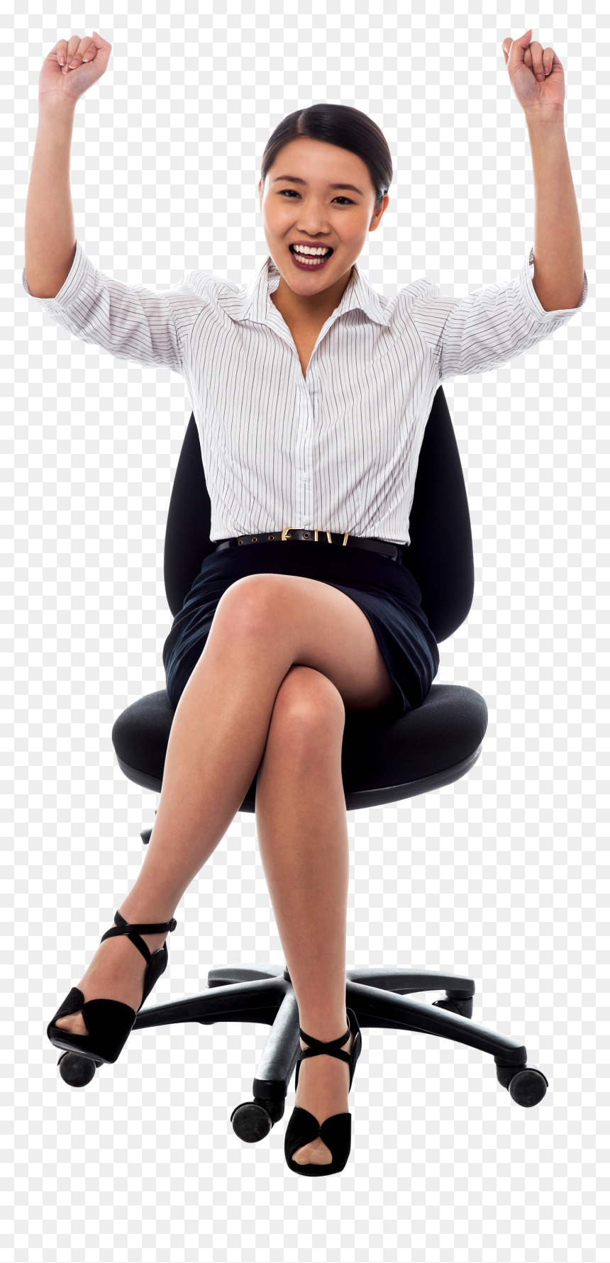 Happy Girl - Happy Stock Photo Png, Transparent Png - person sitting in chair png