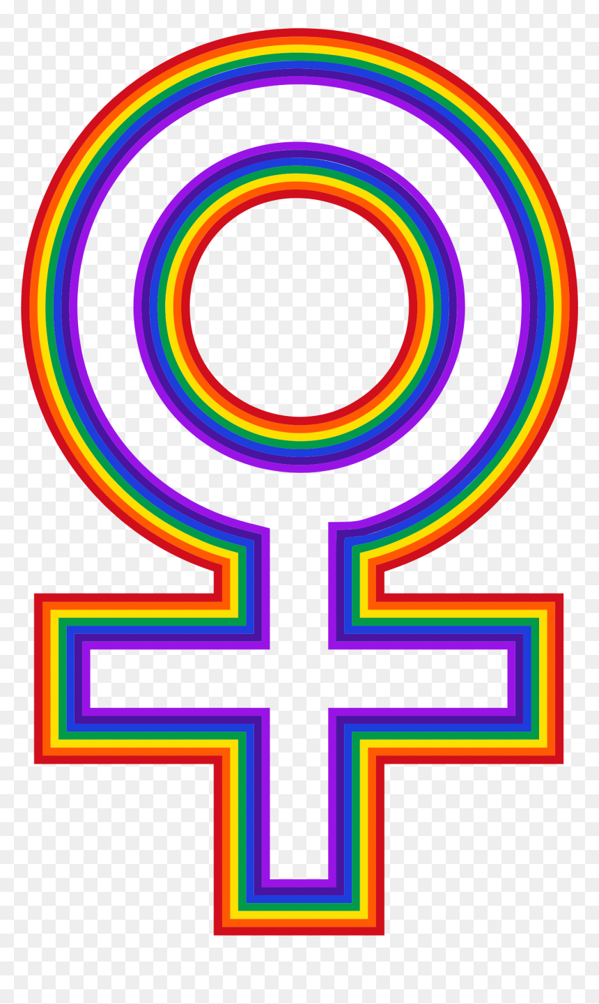 Rainbow Female Symbol Clip Arts - Female Symbol Rainbow, HD Png Download - female symbol png