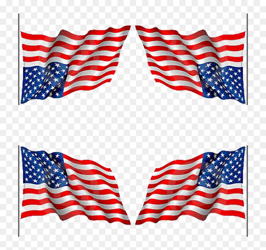 Waving U - S - A - Flag Die-cut Car Magnet Clipart - Americano Bandeira, HD Png Download - american flag waving png
