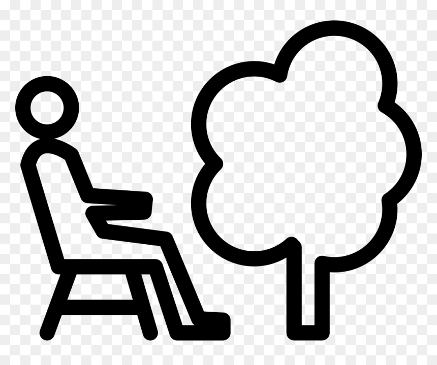Person Sitting On A Chair Beside A Tree Comments - Icon, HD Png Download - person sitting in chair png