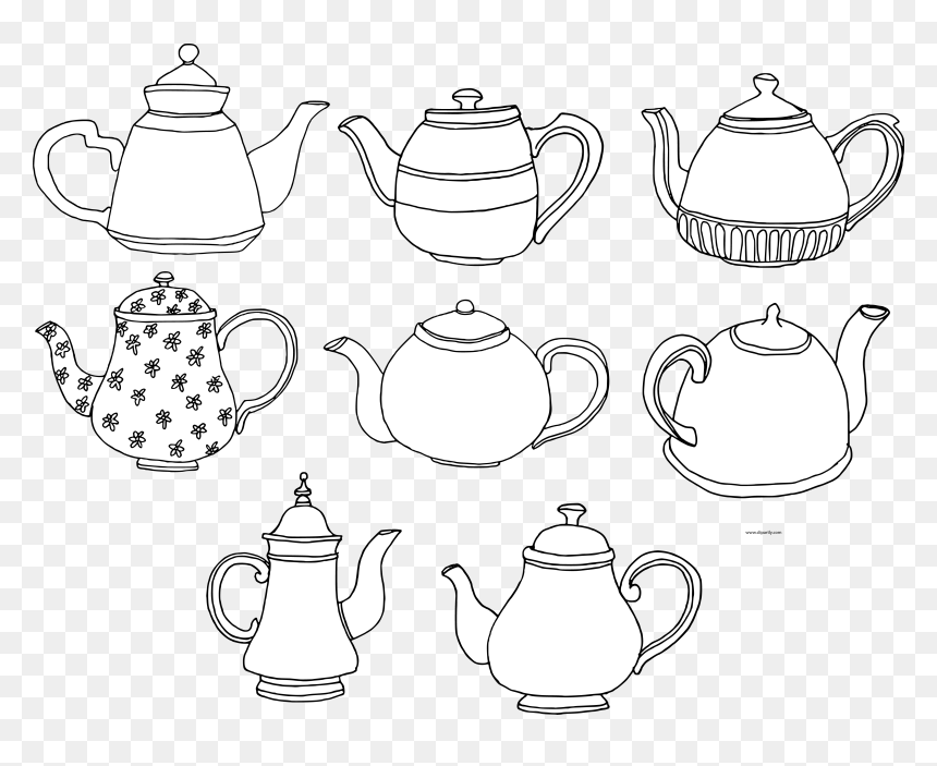 Teapot Basic Black White Clipart Png - White Teapot Image Png, Transparent Png - teapot png