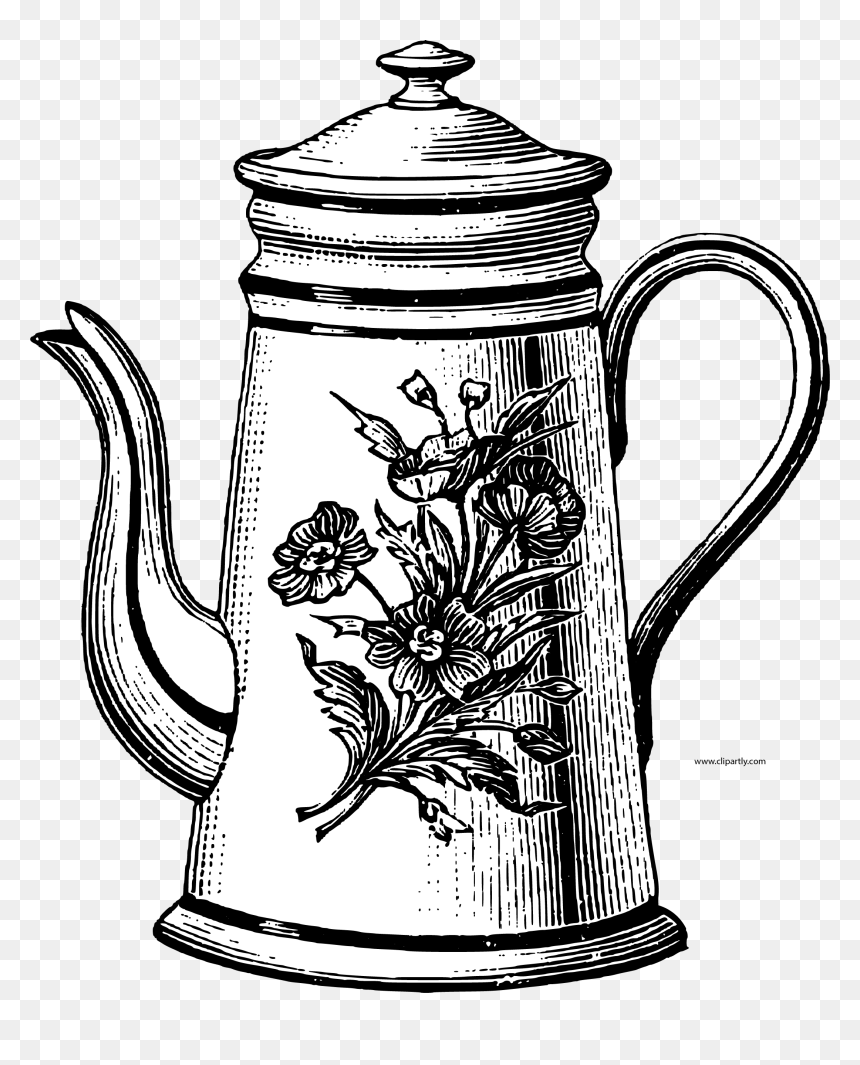 Vintage Sketch Teapot Png Clipart Download - Tea Pot Drawing, Transparent Png - teapot png