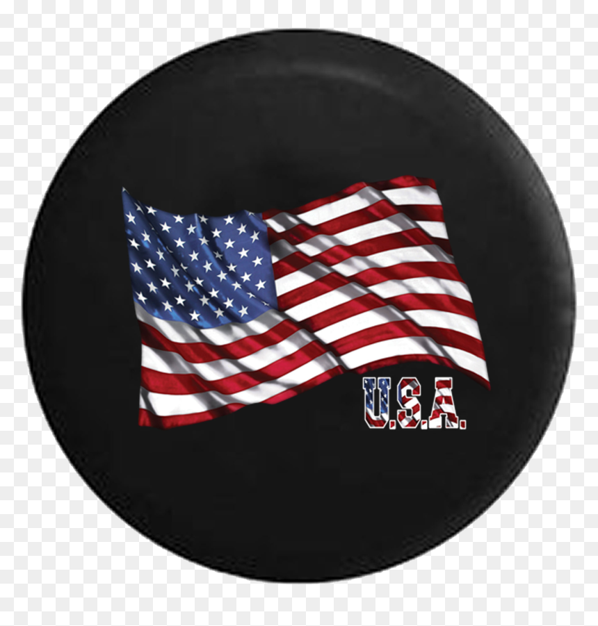Waving United States American Flag Usa Jeep Camper - Spare Tire Cover American Flag, HD Png Download - american flag waving png